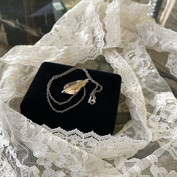 Tiffany Sterling Silver Leaf Pendant - Picture 2 of 9